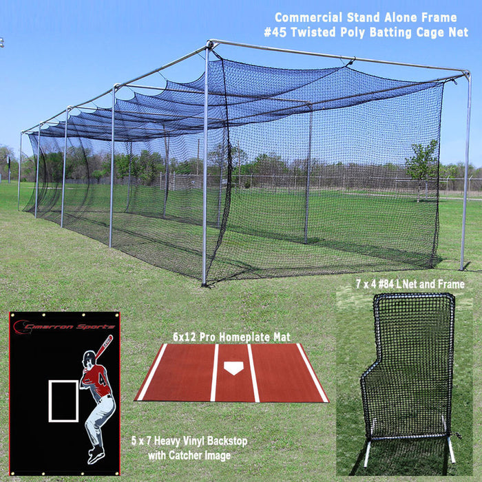 Cimarron Commercial Stand Alone Frame Batting Cage Bundle