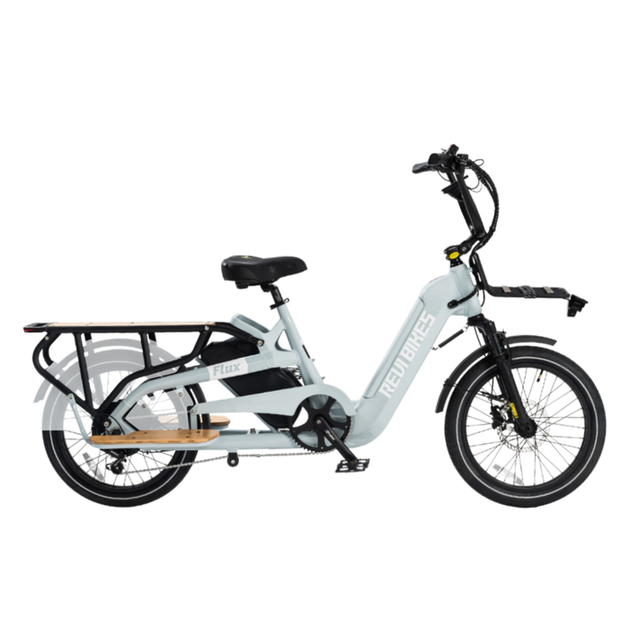 revibikes flux cargo ebike for family transportation longtail electric bicycle wagon haul gear utility hauling ebike with extend rack electric bicycle for heavy loads business
