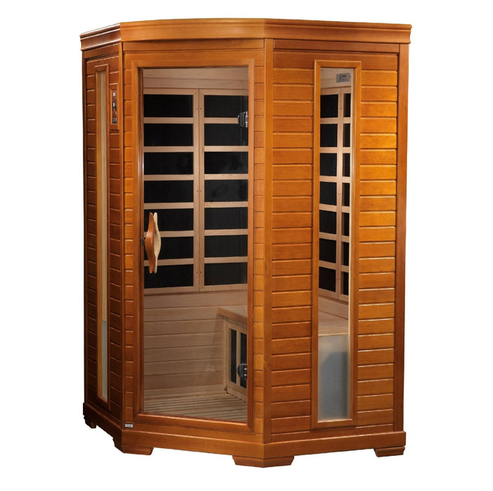 Golden Designs Ultra Low EMF 2-Person Dynamic "Heming Elite" FAR Infrared Sauna Corner Unit