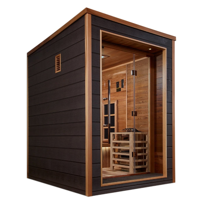 Golden Designs "Nora" 2-Person Indoor/Outdoor Hybrid Sauna w/ PureTech™ Full Spectrum