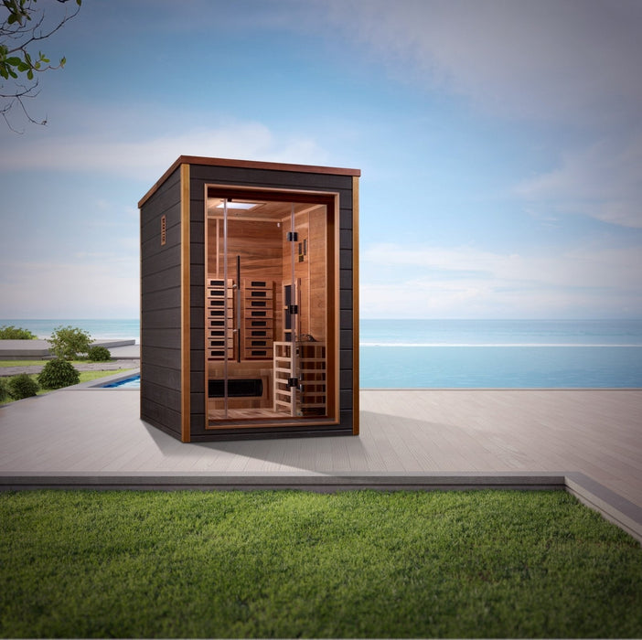 Golden Designs "Nora" 2-Person Indoor/Outdoor Hybrid Sauna w/ PureTech™ Full Spectrum