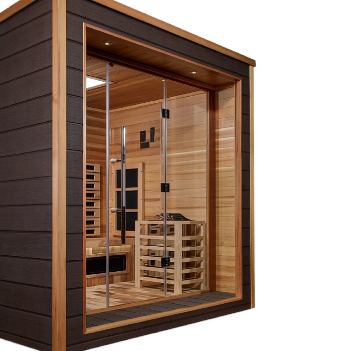 Golden Designs "Visby" 3-Person Indoor/Outdoor PureTech™ Hybrid Full Spectrum Sauna