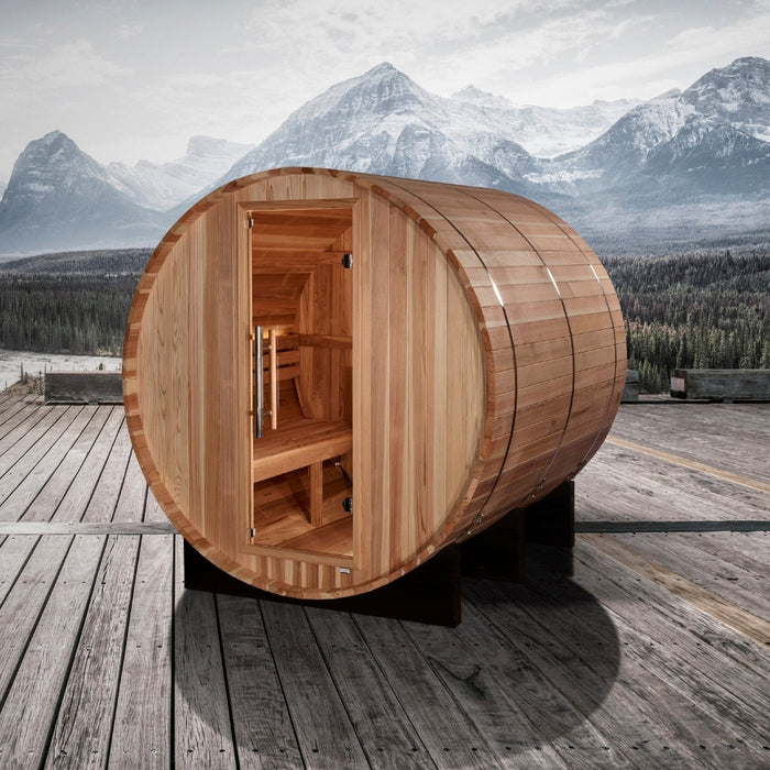 Golden Designs "Arosa" 4-Person Outdoor Barrel Traditional Sauna