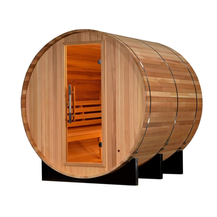 Golden Designs Outdoor Barrel 4-Person "Uppsala Edition" Traditional Sauna