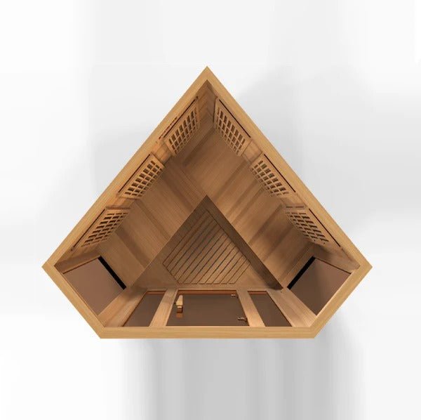 Golden Designs Near Zero EMF 3-Person Maxxus Full Spectrum FAR Infrared Sauna Corner Unit
